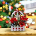 thumbnail image 6 of Evergreen Christmas Ornaments Pine Needle Branch with Red Berries Pinecones and Other Ornaments, Artificial Potted Plants for Table Mantel Office Or Entryway Holiday Decor, 6 of 6