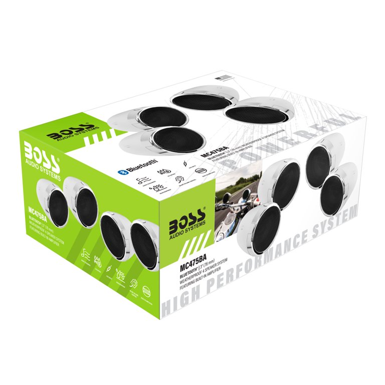 BOSS Audio Systems MC475BA Bluetooth Motorcycle System, 3‚Äù