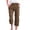 Brown, variant on Women's Linen Blend Casual Trousers Solid Color Loose Fit Cropped Ankle Pants with Side Pockets Comfortable Everyday Wear
