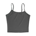 thumbnail image 6 of LNWUY 2 Pack Camisole for Women Plus Size Solid Round Neck Camisole Basic Undershirt Spaghetti Strap Cami Tank Top Gray S, 6 of 7
