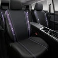 thumbnail image 3 of CAR GRAND Bling Car Seat Covers Full Set, Shining Rhinestone Diamond Waterproof Faux Leather, Rear with Zipper, Universal Fit Automotive Glitter Crystal Sparkle Strips for Cute Women Girl, Purple, 3 of 9