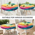thumbnail image 7 of Colorful Tie Dye Wave Pattern Round Fitted Tablecloth with Elastic Edge,Dining Table Cover Waterproof,Outdoor Round Tablecloth for Camping,Dining,Indoor and Outdoor, 7 of 7