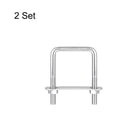 thumbnail image 3 of Unique Bargains Square U-Bolts 2 Sets 52mm Inner Width 80mm Length M8 304 Stainless Steel U Clamp Bolt, 3 of 5