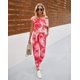 thumbnail image 3 of Mono PRETTYGARDEN con Hombros Descubiertos y Estampado Tie Dye Rojo M, 3 of 5