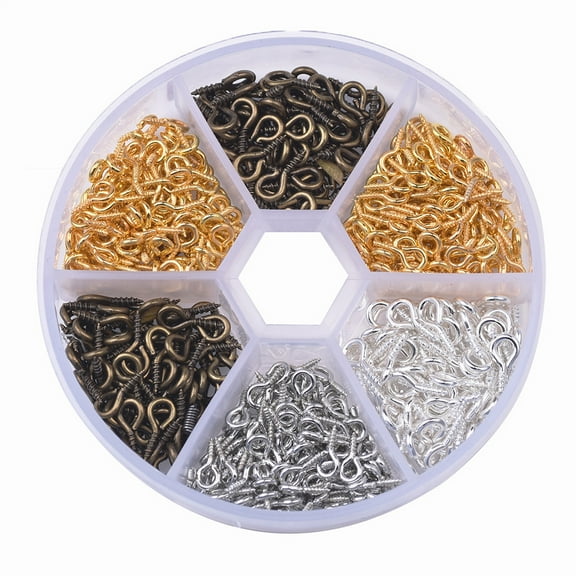 Heavy Duty Screw Rustproof Metal 600pcs Kit Eye Pin Clasps for Jewelry Making