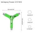 thumbnail image 2 of Uxcell All-In-One Skate Tool Multi-Function Portable Skateboard Tool Y Tool, Green, 2 of 5