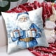 thumbnail image 1 of Uuiauoio Christmas Holiday Pillow Covers Linen Cushion Cases Santa Snowman Reindeer Pattern Decorative Throw Pillow for Sofa Bed Living Room Home Decor Festive Seasonal Accent, 1 of 6