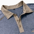thumbnail image 3 of Men's Collared Polo Shirt Short Sleeve Contrast Trim & Pocket Casual T-Shirt Stylish & Breathable For Spring And Summer Daily Wear Tops,Blue,L, 3 of 5