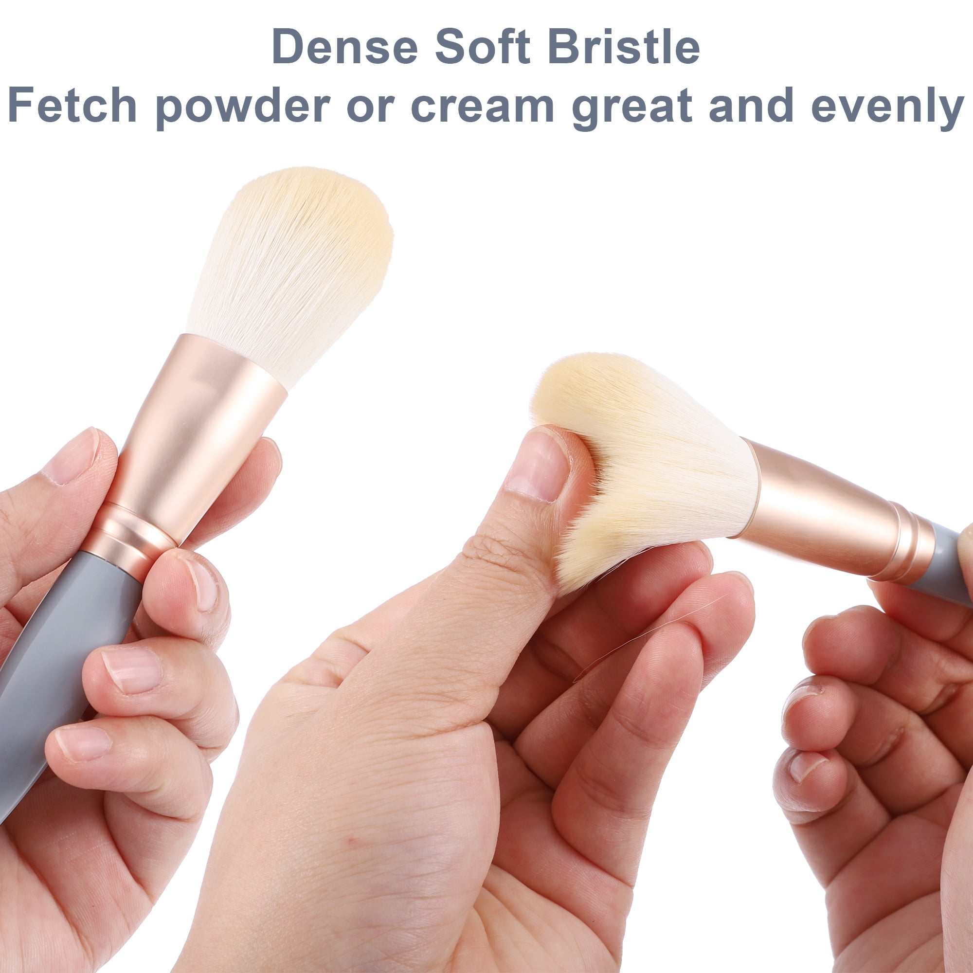 Unique Bargains 5Pcs Travel Makeup Brush Kit for Concealer Blush Sky Blue
