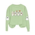 thumbnail image 4 of Halloween Sweatshirts for Womens Crewneck Ghost Printed Shirts Fall Winter Long Sleeve Sweaters Casual Blouses Loose Sweatshirt Pullover Top Halloween Costumes, 4 of 8
