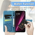 thumbnail image 3 of Dteck Flip Wallet Case for T-Mobile Revvl 6 5G, 3D Butterfly Embossed PU Leather Magnetic Folio Cover with Card Holder Kickstand, TPU Shockproof Durable Protective Phone Case,Blue, 3 of 4