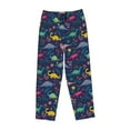 thumbnail image 4 of Goofa Dinosaur Flowers Printed Soft Pajama Pants for Women, Wide Leg Comfy Casual Lounge Yoga Pants-, 4 of 9