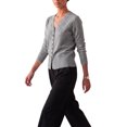 thumbnail image 4 of INSPIRE CHIC Womens Knit Cardigan Sweaters Long Sleeve V Neck Dressy Casual Office Tops Medium Gray, 4 of 6