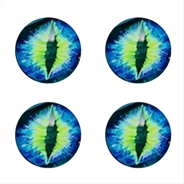 Calcomanía de Faros de Ojos de Bestia, Calcomanía de Ojos 3D, Calcomanía de Ojos Redondos, Calcomanía de Faros, Calcomanía de Parachoques de Ventana de Coche Azul