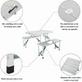 thumbnail image 4 of 2 in 1 Folding Table and Chair Set, Portable Camping Picnic Table with 4 Chairs, Aluminum Alloy Construction, Umbrella Hole for Outdoor Activities, Easy Storage, Comfortable, Durable Silver, 4 of 9
