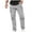 Gray, variant on Men Summer Casual Lightweight Cargo Pants Multiple Pockets Outdoor Straight Type Fitness Pants Solid Color Elastic Waist Tie Work Trousers