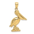 thumbnail image 1 of FB Jewels 14K Yellow Gold 3D Lrg Pelican Standing Pendant, 1 of 1