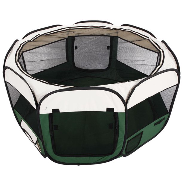 Hobbyzoo Dog Kennel Pet Fence Portable Cloth Mesh Pet Playpen Green 45 Walmart Com Walmart Com