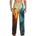 thumbnail image 7 of Salouo Red And Blue Fire Peacock Print Pajama Pants for Men, Lounge Pants Elastic Waistband Casual Men's sleepwear Loungewear Sleep Pajama Pant -Medium, 7 of 7
