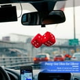 thumbnail image 2 of HUGFEGWE Car Interior Hanging Fuzzy Dice - Mirror Hanging Couple Fuzzy Plush Dice | Auto Rear Mirror Plush Pendant | Lorry Rear View Mirror | Colorful Heart Embroidered Fuzzy Plush Dice CJB91-4570, 2 of 7