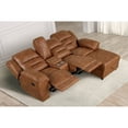 thumbnail image 6 of Miekor Furniture Contemporary Saddle Brown Leatherette 2pc Sectional Sofa Set Console Cup Holder Chaise Storage Recliners Adjustable Back Rest Living Room MK2702, 6 of 12
