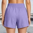 thumbnail image 6 of Athletic Shorts For Women Summer Solid Pocket Workout Ready Running Training Yoga Walking Athletic Style Daily Outfit Ready Relaxed Vacation Look Purple XL, 6 of 8