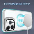 thumbnail image 6 of for iPhone 13 Pro Max Case Magnetic Clear with Camera Cover [Compatible with MagSafe] Stand Hard Luxury Plating Phone Cases for iPhone 13 Pro Max for Women Men -Sliver, 6 of 12