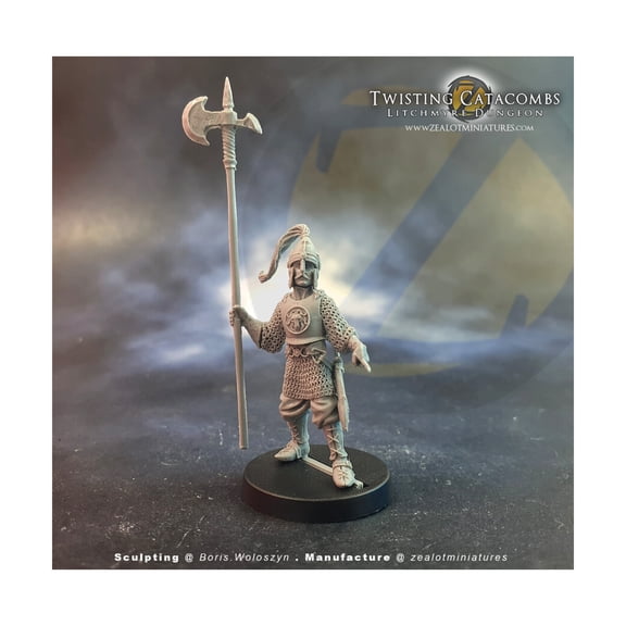 Zealot Miniatures Mercenary w/Halberd New