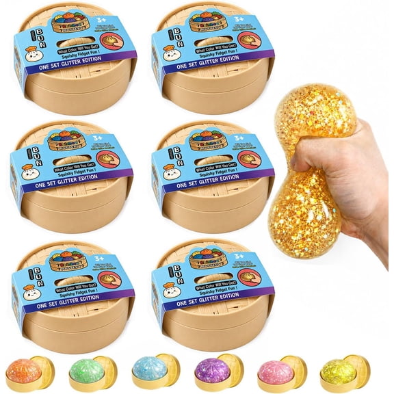 6PCS Dumpling Squeeze Mystery Box, Cute Squishy Dumpling Stress Relief Toy with Realistic Texture, Party & Birthday Gifts
