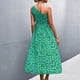 thumbnail image 3 of Vestido Midi Fruncido De Un Hombro Amonsee Estampado Floral Sin Mangas Cierre Con Cremallera Oculta S, 3 of 5
