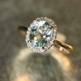 thumbnail image 4 of HeartsAndYou 2ct Natural Blue Aquamarine & Diamond Ring Halo 100% REAL 14k SOLID Yellow Gold, 4 of 9