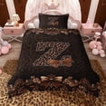 thumbnail image 2 of Erosebridal Brown Leopard Print Twin Bedding for Girls Women, Monogrammed Z Duvet Cover Set, Black Reversible 2-Piece, 1 Duvet Cover and 1 Pillowcase (No Comforter), 2 of 6