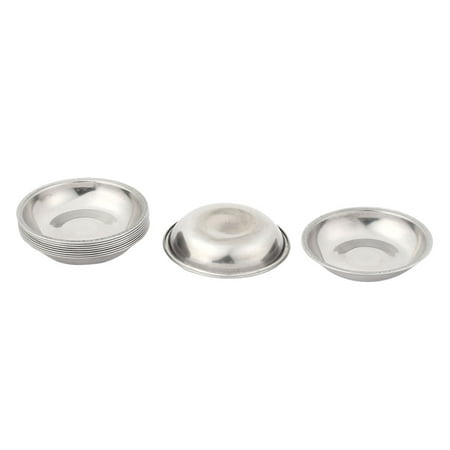

Stainless Steel Tableware Soy Sauce Wasabi Edible Oil Dish Bowl 8cm Dia 10pcs