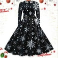 thumbnail image 2 of 2025 Femmes Convenable Vintage Longue Ligne A Robe d'Été Manche Col Rond Noël Été Chemises Robes pour Femmes Ménagère Soirée Fête Bal Tenue de Bureau Décontractée Robe Fête Plage, 2 of 3