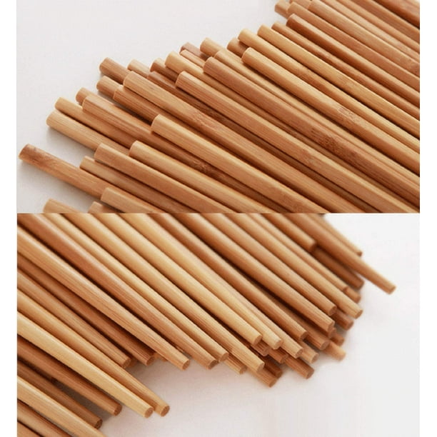 Baguettes réutilisables en bois naturel, 2 paires baguettes