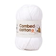 thumbnail image 2 of Hand Knitting Yarn, Combed Cotton Yarn For Crocheting, White Craft Yarn For Diy Projects Scarf Hat Blanket With Gift Ideas For Beginners & Enthusiasts, 2 of 7