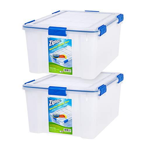 iris usa, inc wsbld ziploc weathershield 60 quart storage box, clear