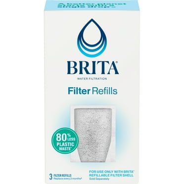 Brita Refillable Water Filtration System Filter Refills, 3 Count