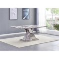thumbnail image 4 of Faux White Marble Dining Set with Chairs and Silver Stainless Steel, 4 of 8