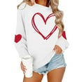 thumbnail image 4 of yievot Women Valentine's Day Sweatshirts Heart Graphic Crew Neck Pullover Long Sleeve Casual Shirts Tops, 4 of 9