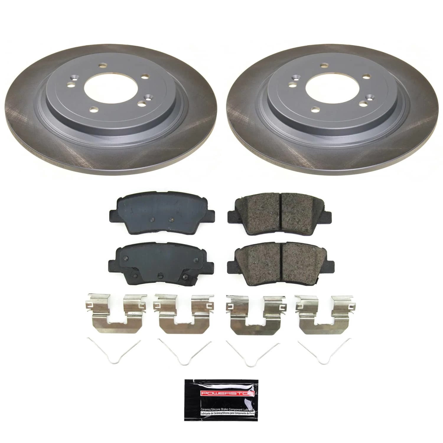 PowerStop Rear Semi-Coated Rotor and Low-Dust Ceramic Brake Pad Kit SC8619