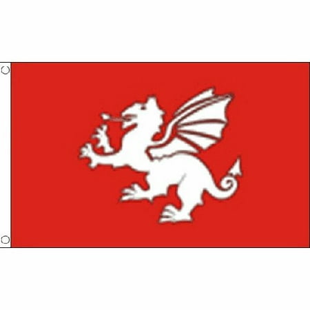 DEYOU English White Dragon Flag 3x5 Feet Banner Flag