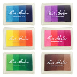 Lsushine Craft Large Ink Pad Stamps Partner DIY Color,8 Colors Rainbow Finger Ink Pad for Kids (Pack of 8)