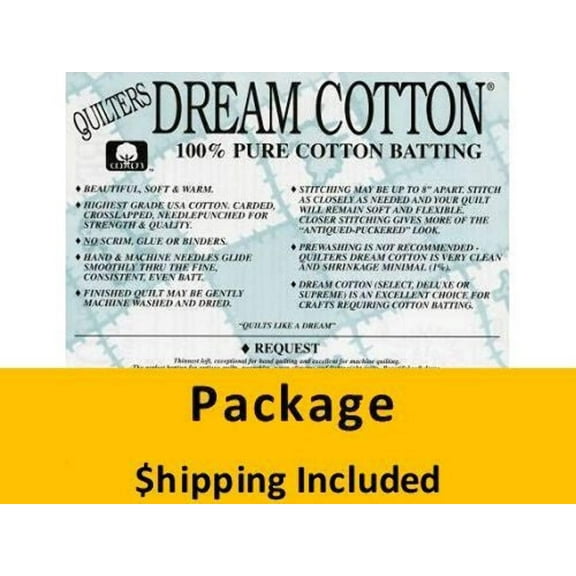 N3THPK Dream Cotton Natural Request Batting (Package, (2) Throw 60 in x 60 in) shipping included*