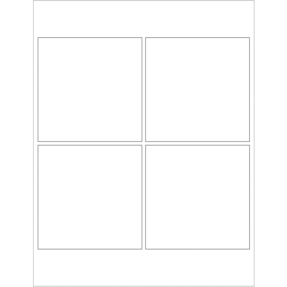 11.4 Length RetailSource LL128x1 4 x 4 White Rectangle Laser Labels Pack of 400 1 Height