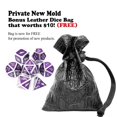 thumbnail image 2 of Haxtec Metal Dnd Dados Púrpura Plata con Bolsa de Dados de Cuero Pu Juego de Dados D&D para Regalos de Dragones y Mazmorras de RPG Ttrpgs-Plata Púrpura Real, 2 of 5