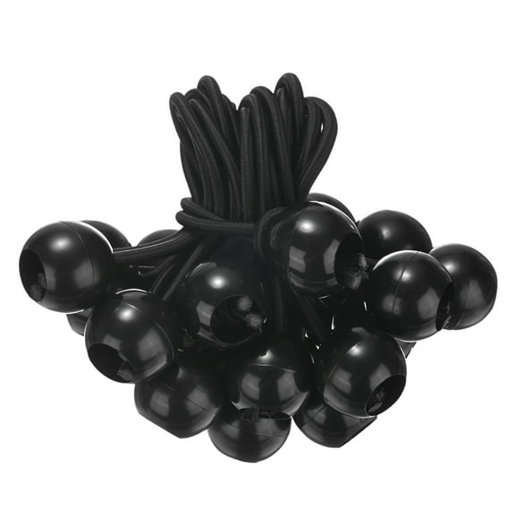 Uxcell 25-Pack Ball Bungee Cords, 4 Inch High Elastic Canopy Tarp Tie Down Bungee Balls for Tent/Cargo Holding [Black]