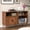 Walnut, variant on Record Player Stand, Vinyl Record Storage Cabinet with Charging Station, Turntable Stand with Record Storage for Living Room, Walnut