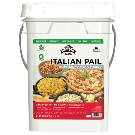 Augason Farms Italian Variety Kit Emergency Survival Food 4-Gallon Pail 87 (Best Survival Food Kits)