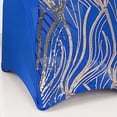 thumbnail image 5 of BalsaCircle Spandex Royal Blue Gold Stretchable Banquet Chair Cover with Wavy Embroidered Sequin Party Events Decorations, 5 of 7